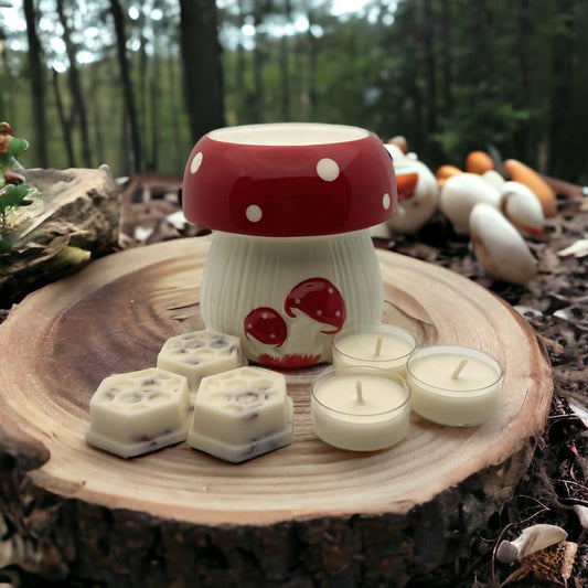 MUSHROOM GIFT SET Wax Melt Burner and Wax Melts